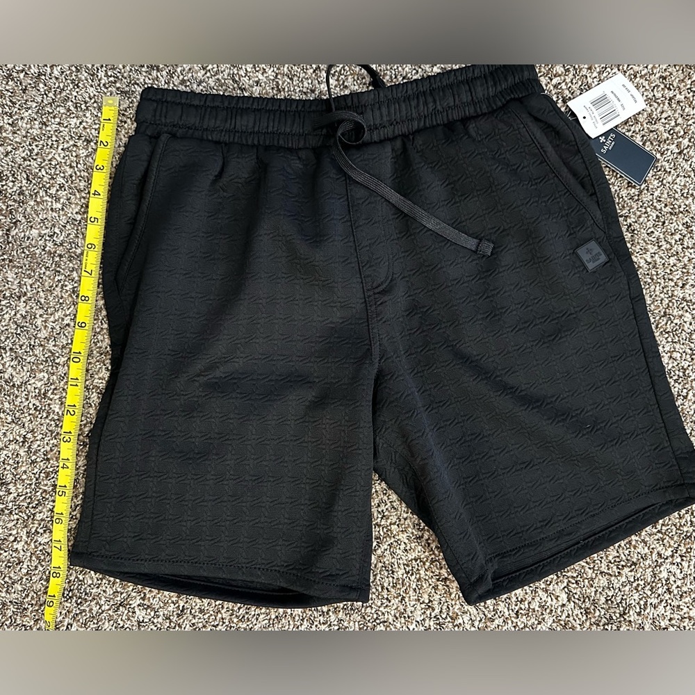 NWT Black Saints Athletic Shorts with Elastic Waistband